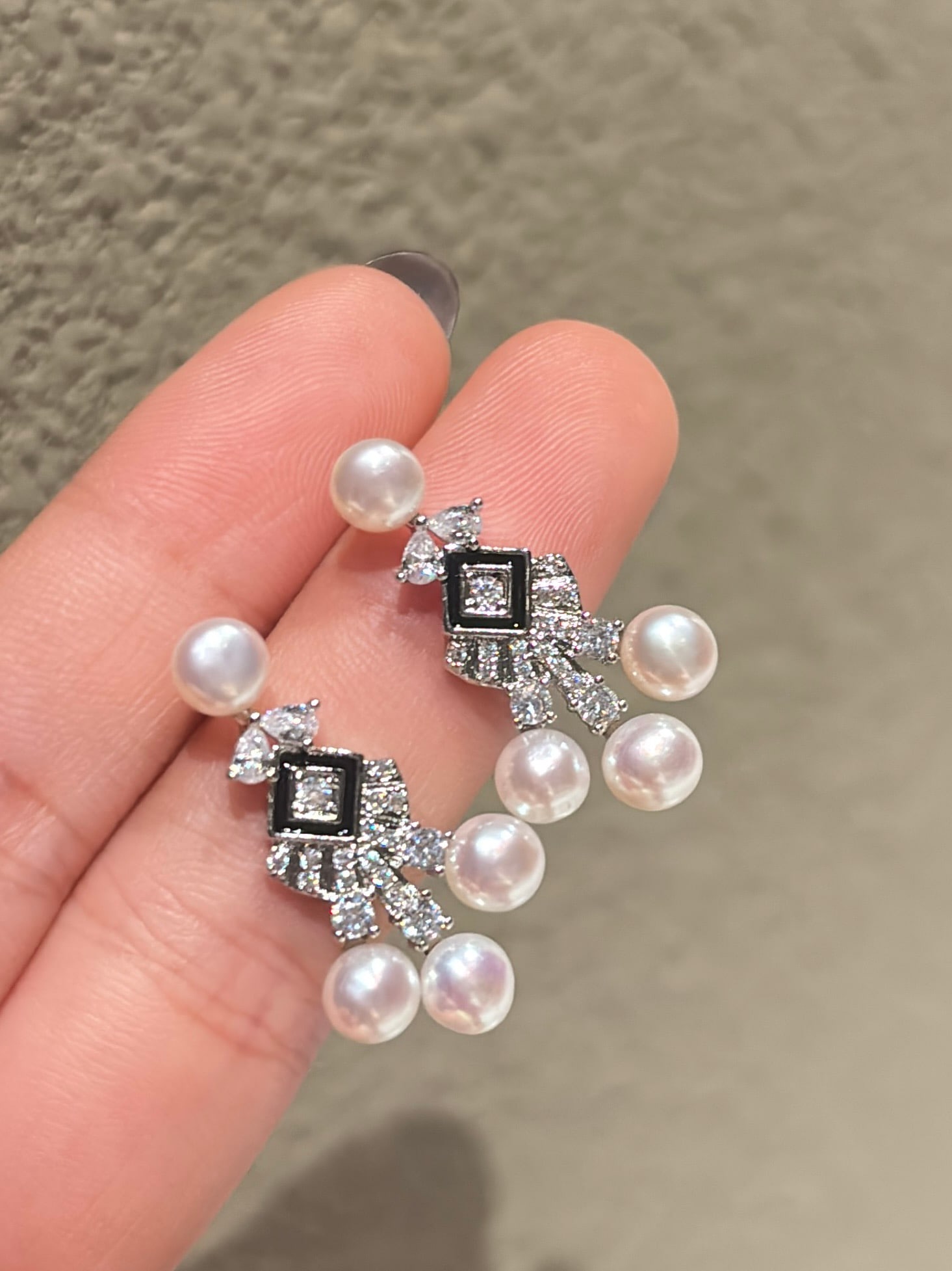 925 Sterling Silver Pearl Stud Earrings - 2