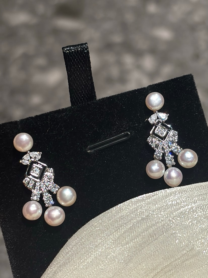 925 Sterling Silver Pearl Stud Earrings - 3
