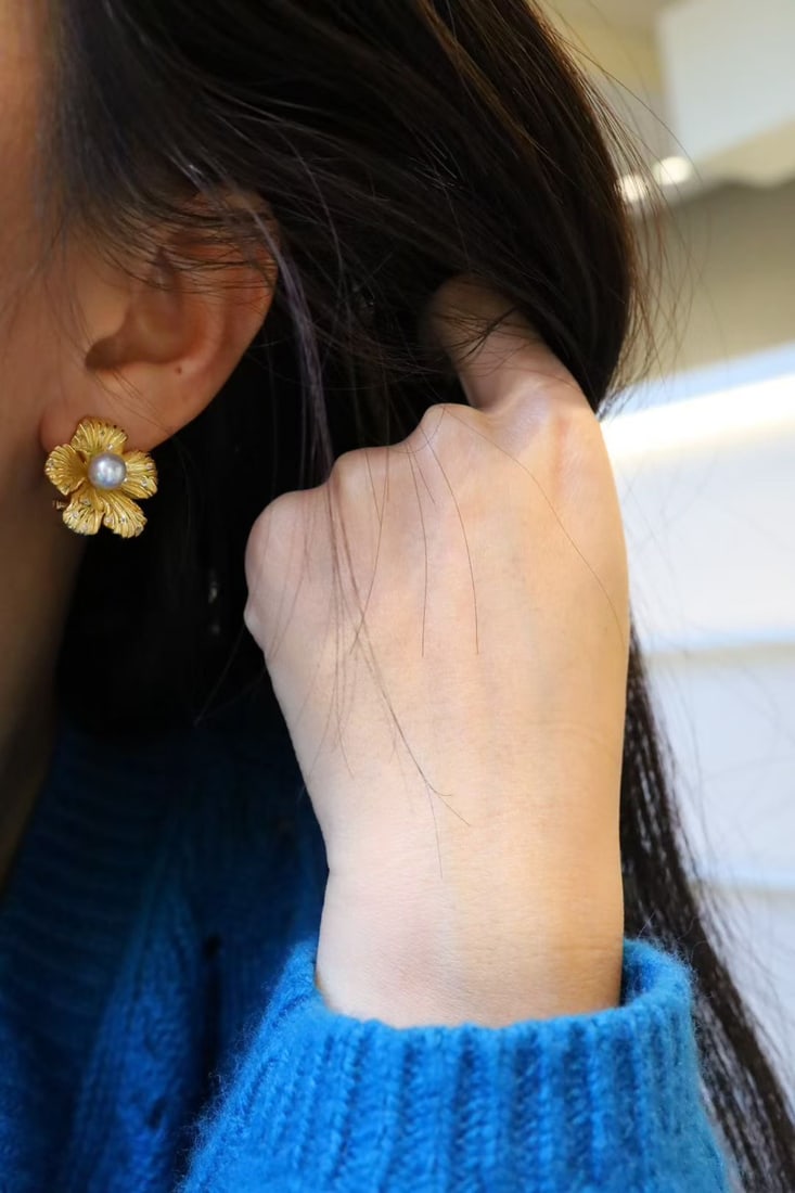 s925 Sterling Silver Plated Japanese Akoya Pearl Earrings - 3