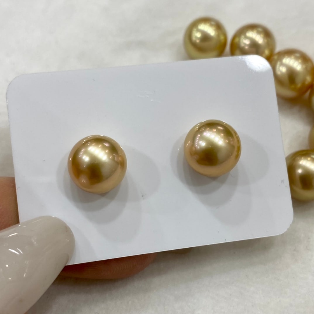 18k Gold Pearl Studs - 2