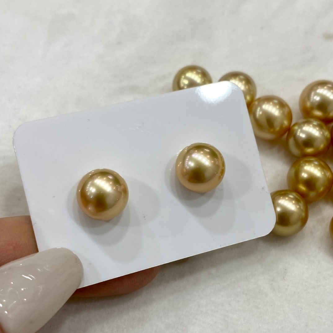 18k Gold Pearl Studs - 5