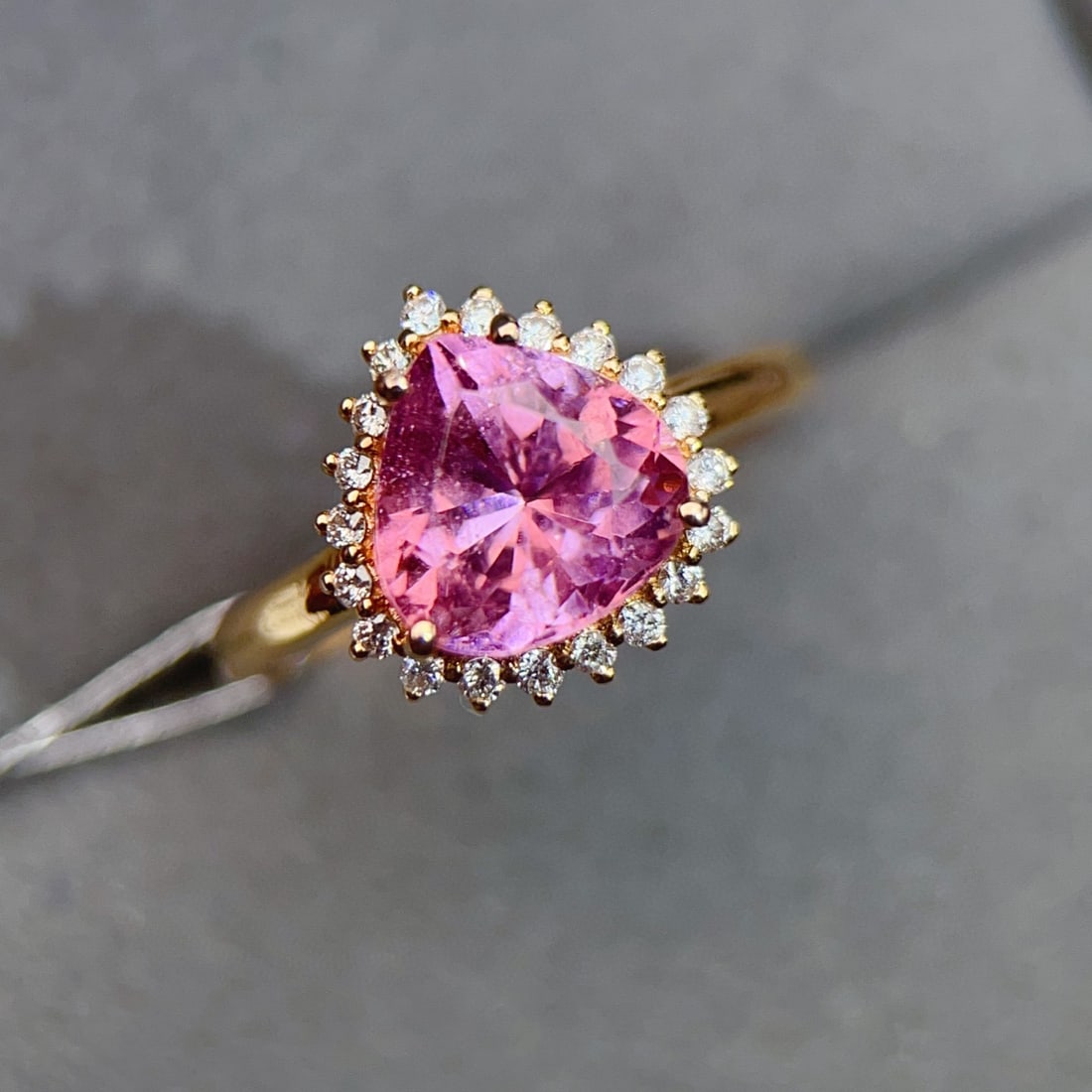 18K Gold Ring with Tourmaline Inlay: 18K Gold Ring with Tourmaline, Total Weight 2.16g, Main Stone 2.3ct, Diamonds 0.2/20 Reserve: $1,500.00 Shipping:Domestic: Shipping rates are determined by destinationInternational: Foreign