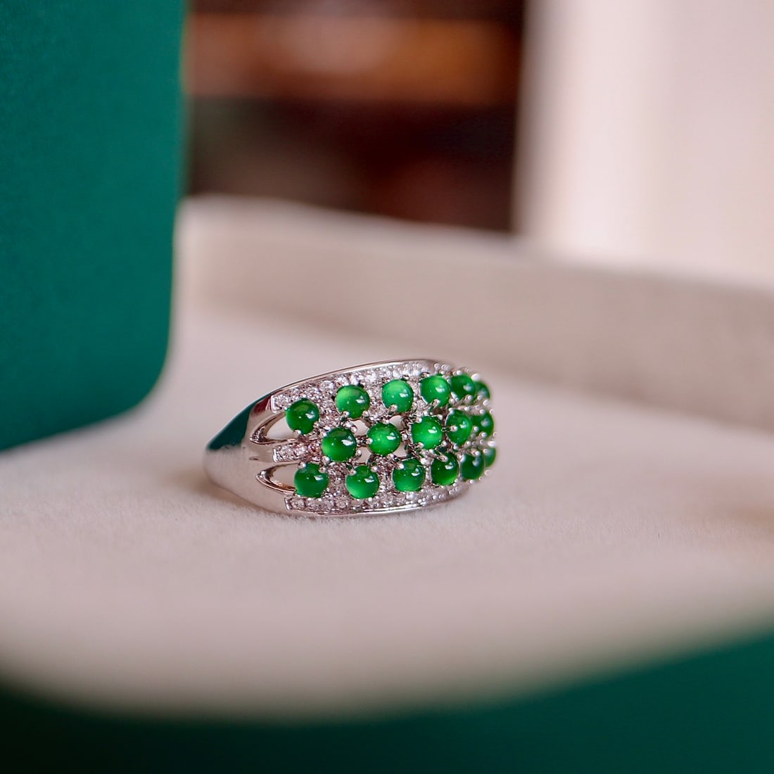 Natural Jade Open Ring - 2