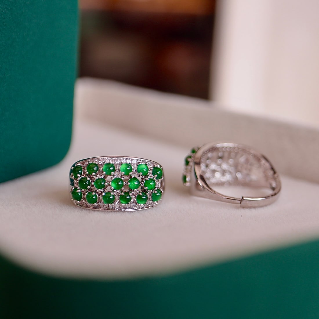 Natural Jade Open Ring - 3