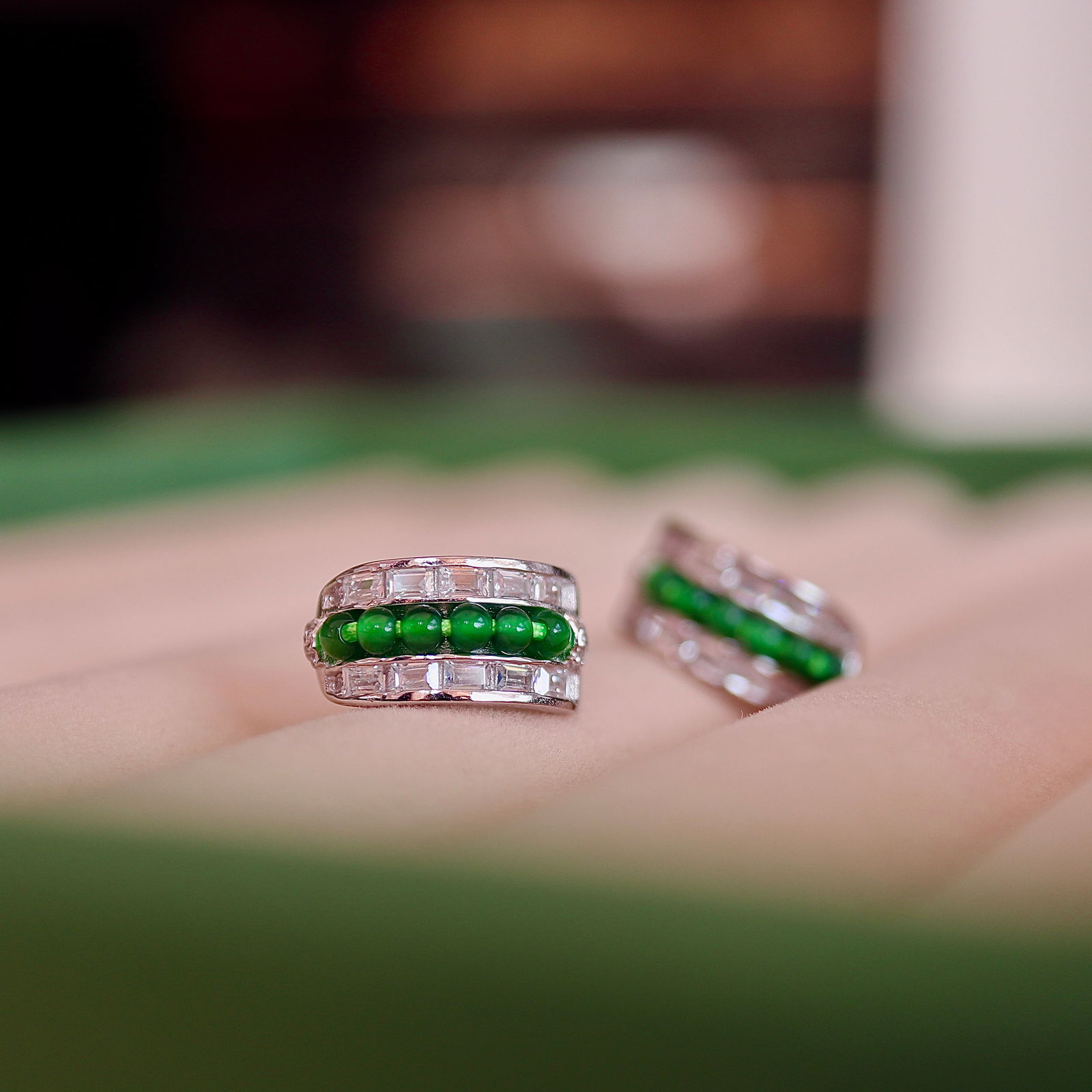 S925 Sterling Silver Natural Jade Earrings: S925 Sterling Silver Natural Jade Ear Cuff Reserve: $150.00 Shipping:Domestic: Shipping rates are determined by destinationInternational: Foreign shipping rates are determined by destination.