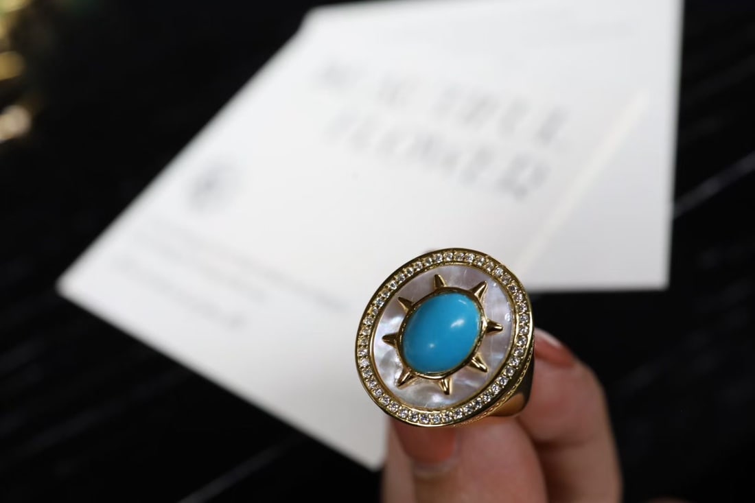 925 Silver and White Mother-of-Pearl, Green Turquoise Pearl Earrings - 3