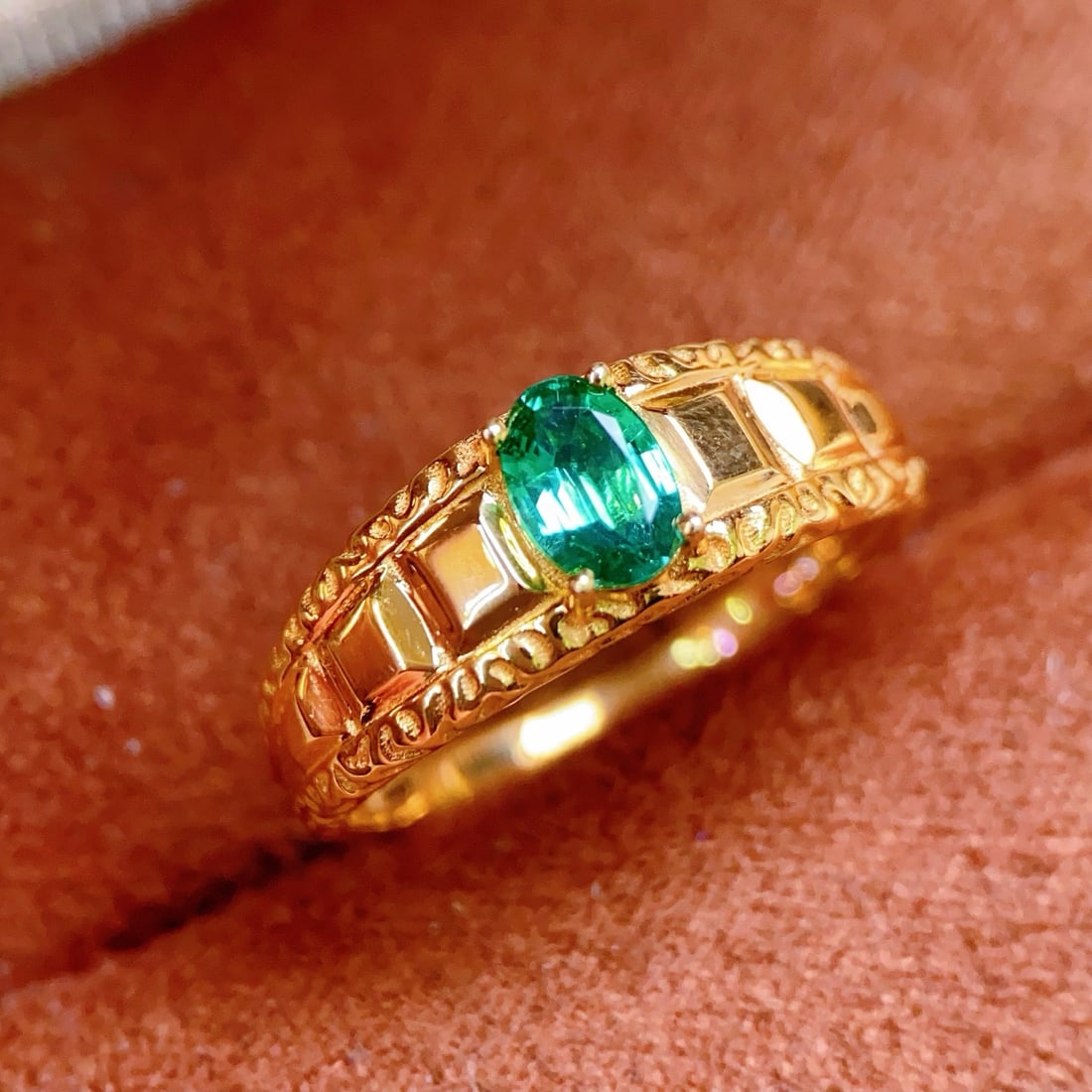 18K Gold-Plated Emerald Ring: 18K Gold Plated Emerald Ring, Total Weight: 2.1g Main Stone: 0.5ct Reserve: $1,200.00 Shipping:Domestic: Shipping rates are determined by destinationInternational: Foreign shipping rates are