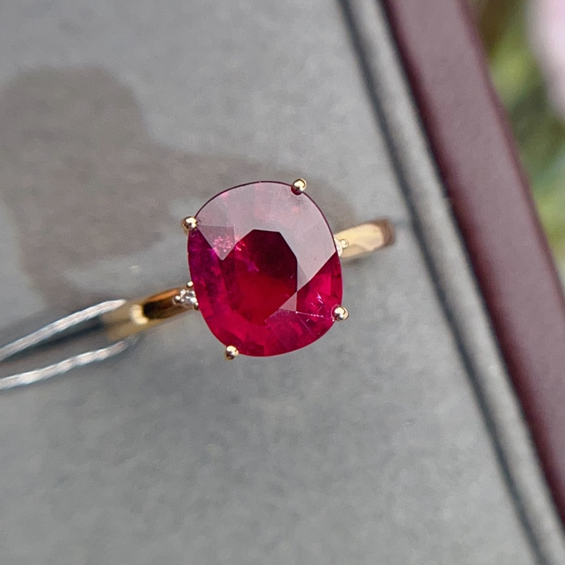 18K Gold Ring with Aquamarine Inlay: 18K Gold Plated Tourmaline Ring, Total Weight 2.5g, Main Stone 3.15ct, Diamonds 0.02/2ct Reserve: $2,000.00 Shipping:Domestic: Shipping rates are determined by destinationInternational: Foreign