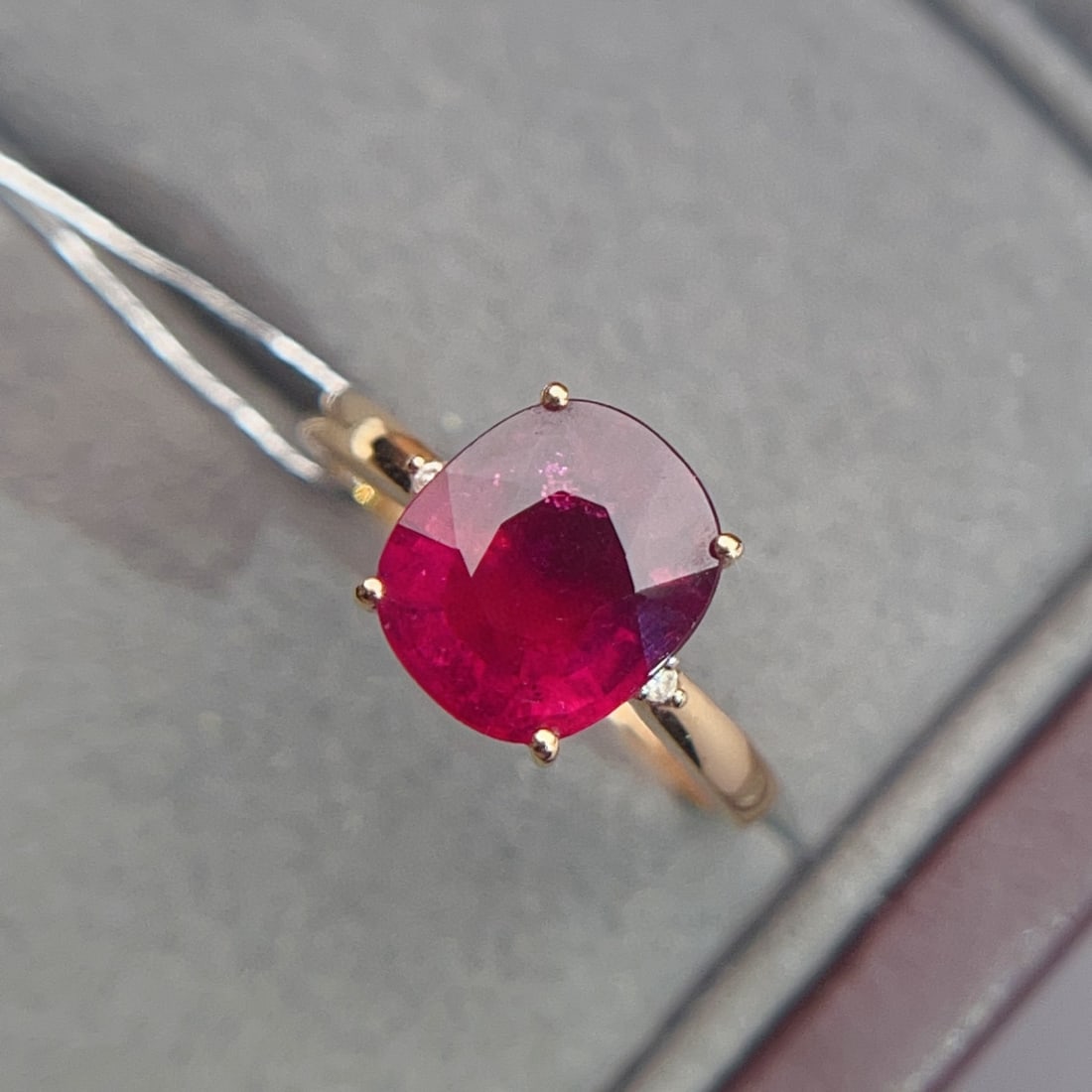 18K Gold Ring with Aquamarine Inlay - 3