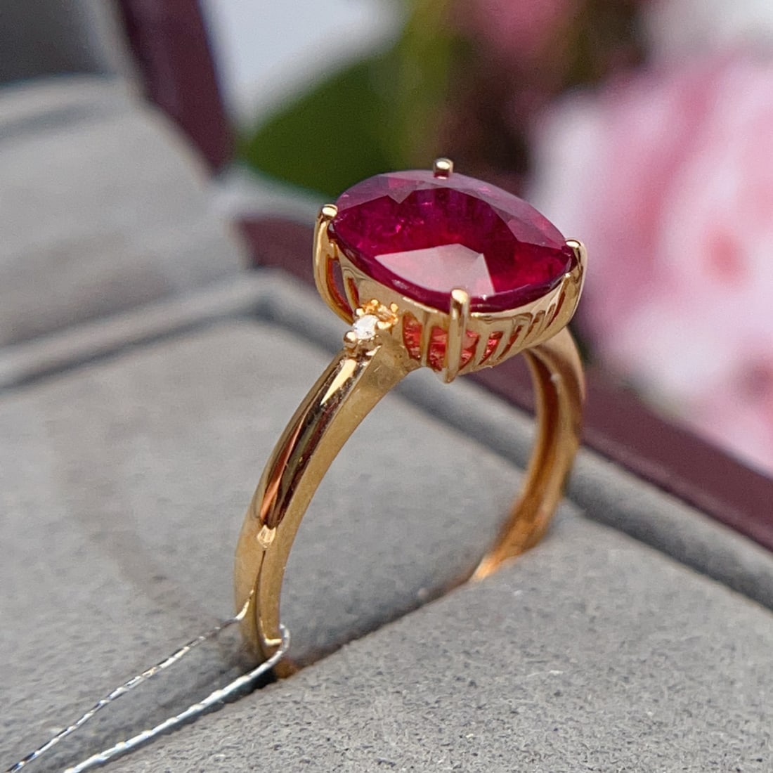 18K Gold Ring with Aquamarine Inlay - 5