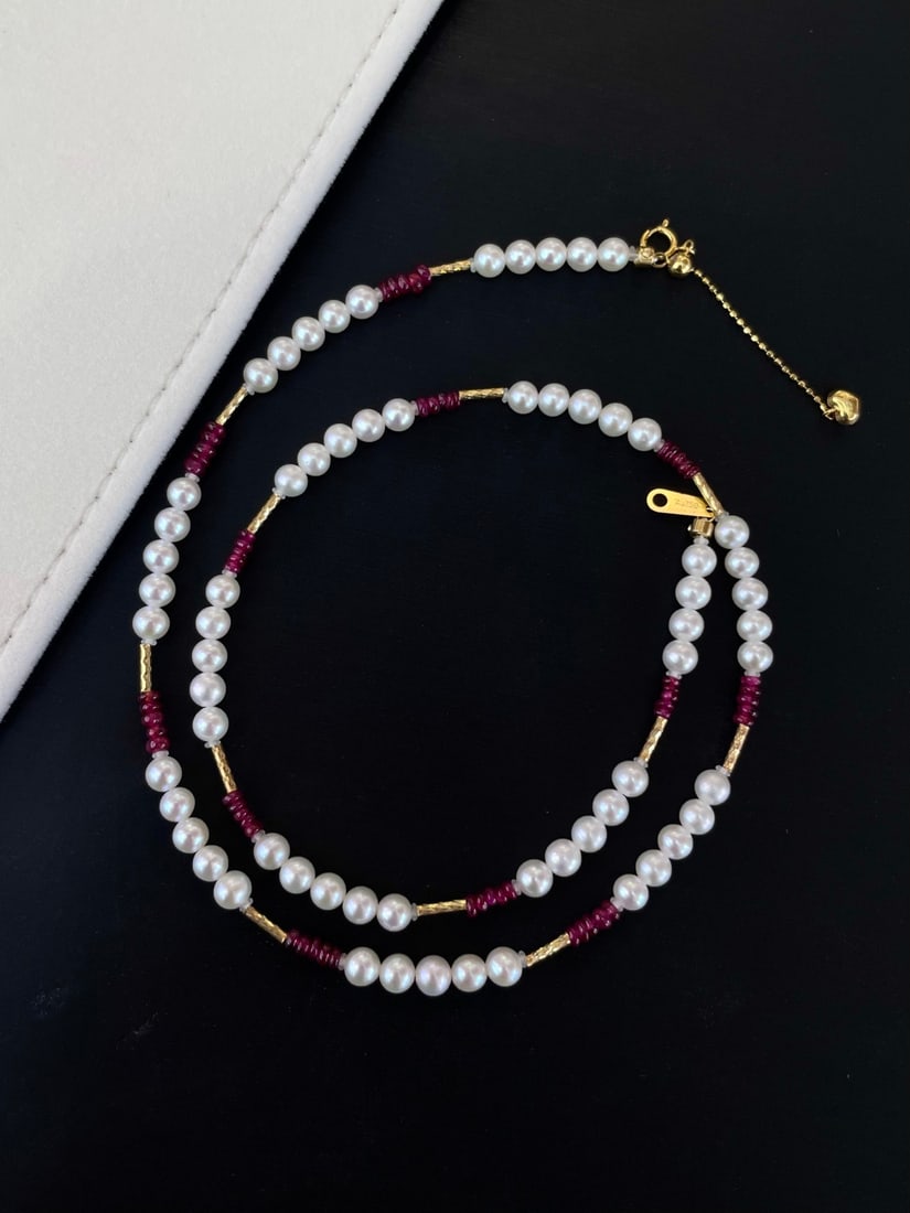 Pearl Collarbone Chain Necklace - 4