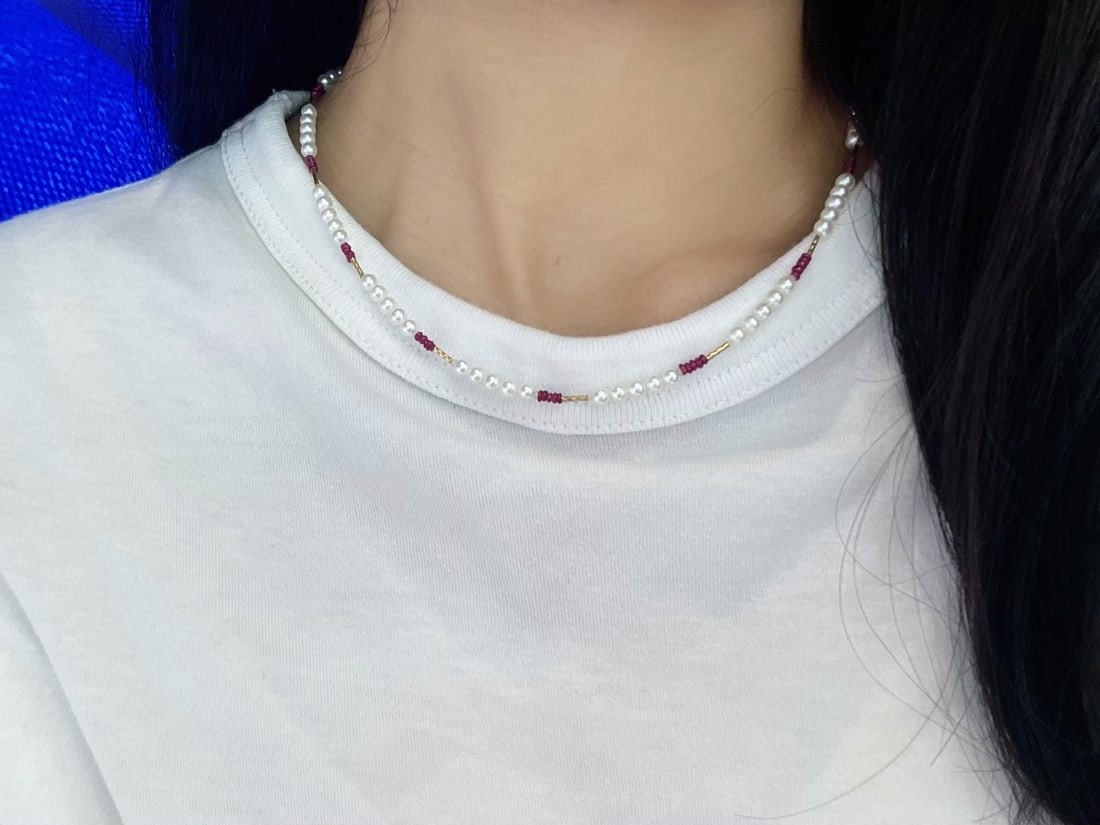 Pearl Collarbone Chain Necklace - 8