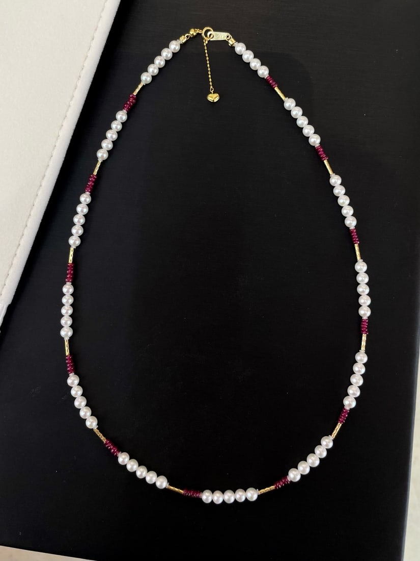 Pearl Collarbone Chain Necklace - 9
