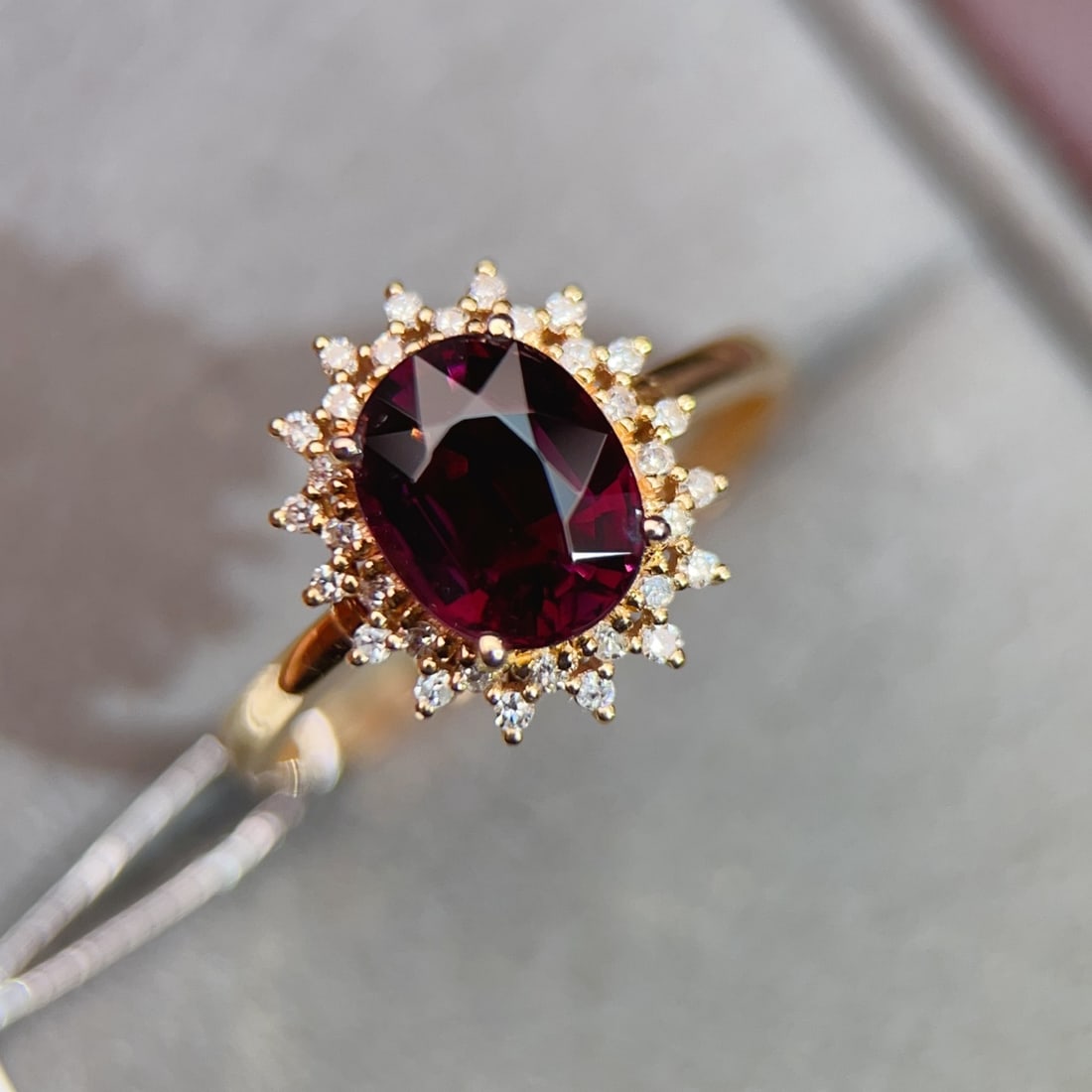 18K Gold Plated Tourmaline Ring: 18K gold ring inlaid with tourmaline, total weight 2.42g, main stone 1.65ct, diamonds 0.16ct/32 pcs Reserve: $1,300.00 Shipping:Domestic: Shipping rates are determined by destinationInternational: