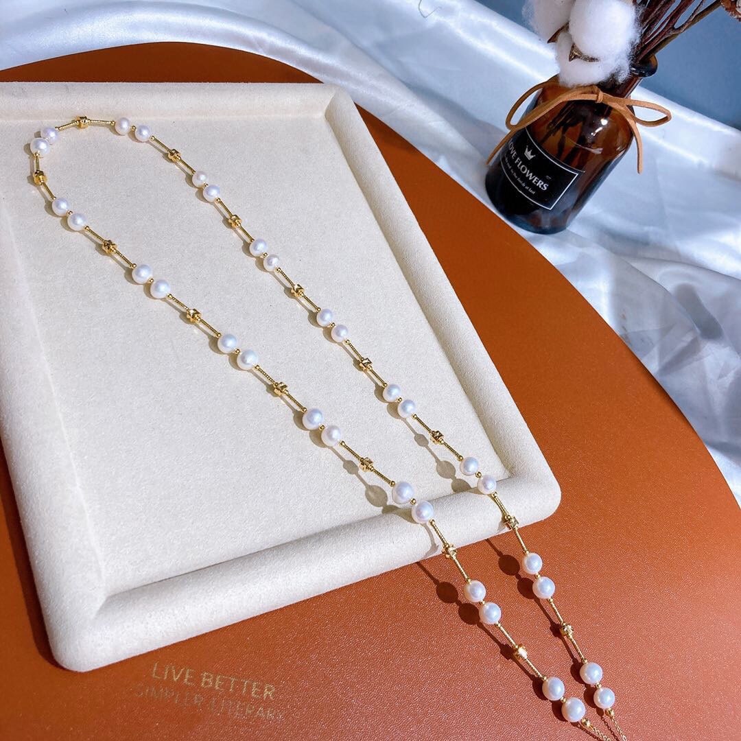 Adjustable Natural Pearl Sweater Chain - 2