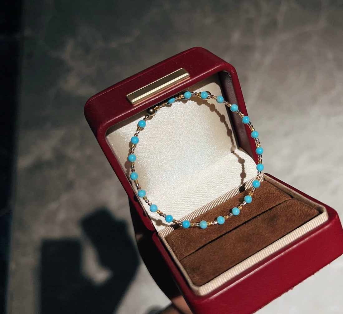 18K Gold Turquoise Bracelet - 6