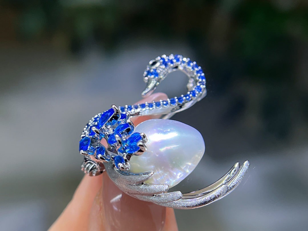 Swan Pearl Brooch - 3