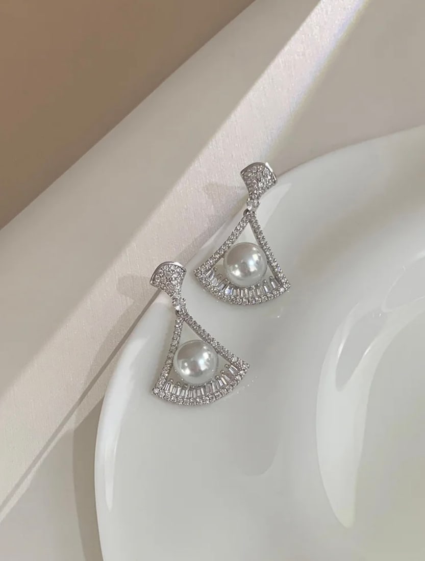 8mm Natural Freshwater Pearl Earrings Studs - 2