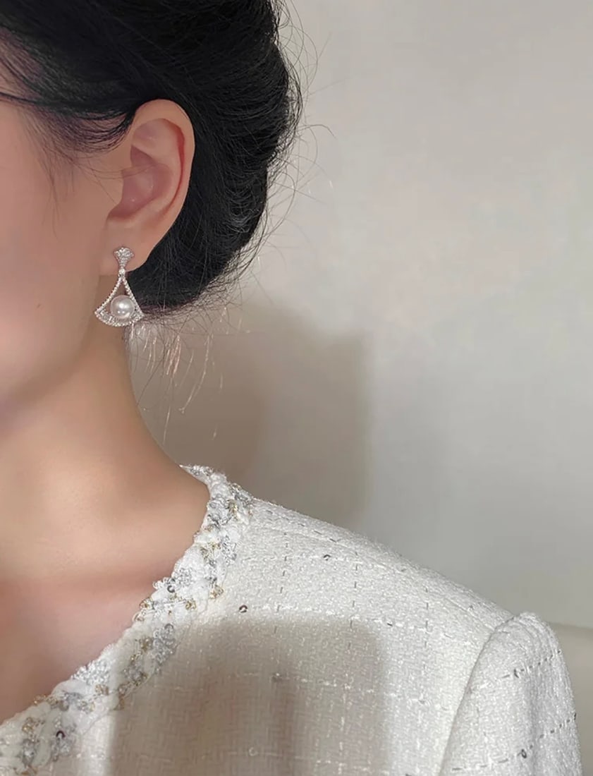 8mm Natural Freshwater Pearl Earrings Studs - 5