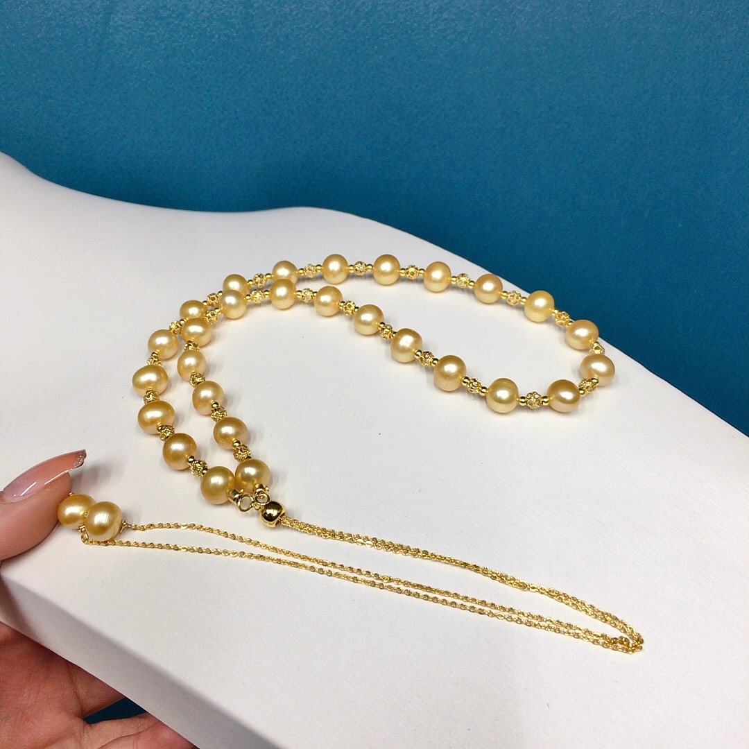 Natural Pearl Starry Sky Necklace Sweater Chain - 4