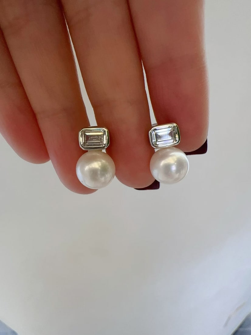 Sterling Silver Embedded Flawed Beaded Rock Candy Pearl Set - 3