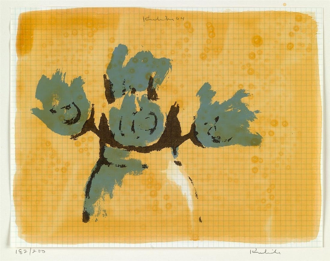 Robert Kulicke: Dum-Dum Roses: Title: Robert Kulicke: Dum-Dum Roses Description: Artist: Robert Kulicke Title: Dum-Dum Roses Type: Work on paper Date: 1964 Medium: Screenprint with varnish additions on graphing paper Dimensions: 17