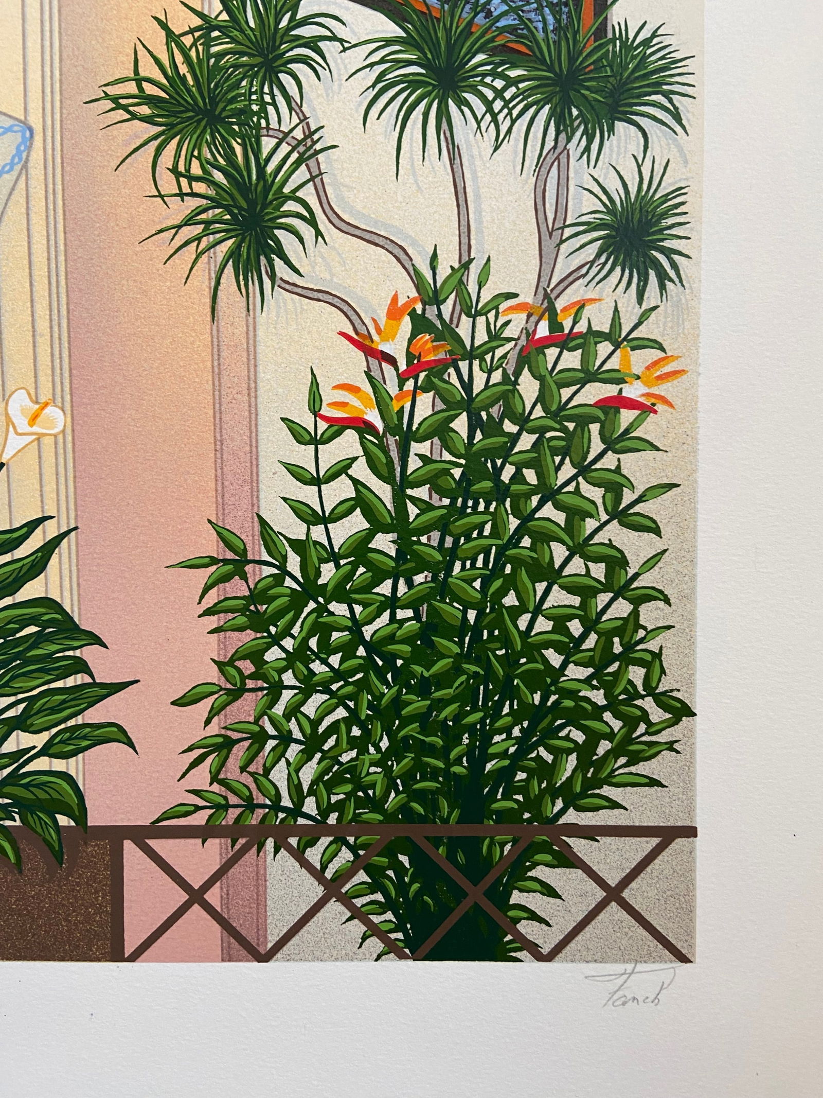 François Ledan: Interior with a bridge and cat - 2