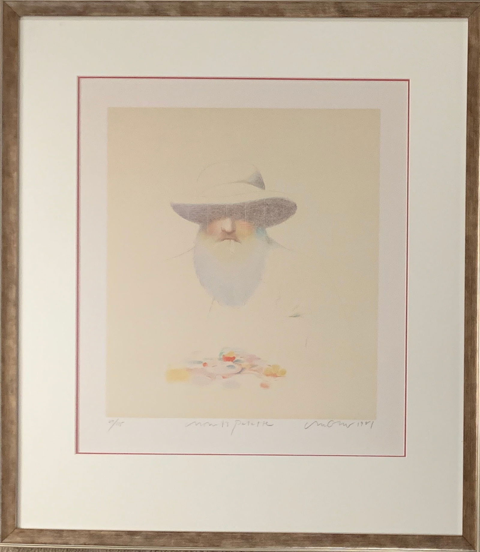 Milton Glaser: Monet's Palette: Title: Milton Glaser: Monet's Palette Description: Artist: Milton GlaserTitle: Monet's PaletteYear: 1981Medium: LithographType: Work on paperDimensions: 30 x 26.5 inchesSigned and dated: Signed,