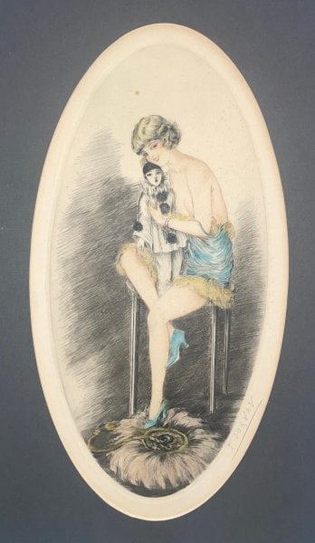 J. Dorval: Untitled: Title: J. Dorval: Untitled Description: Artist: J. DorvalTitle: UntitledMedium: etchingDimensions: 15 x 8 1/2 in ; 38.1 x 21.6 cmAdditional Information: lower right Reserve: $300.00 