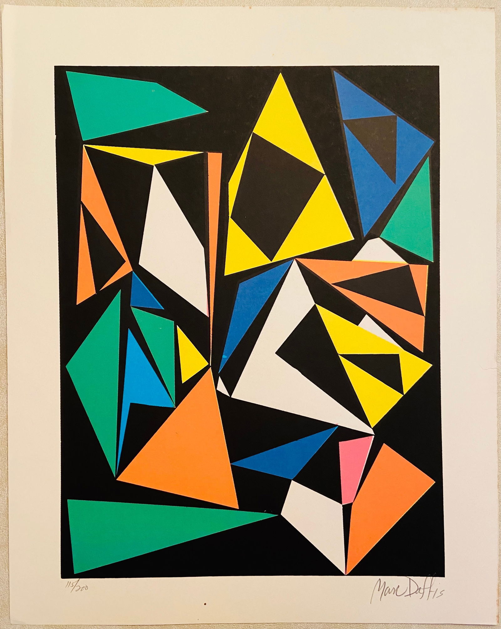 Marc Daffis: Untitled Abstract: Title: Marc Daffis: Untitled Abstract Description: Artist: Marc Daffis Title: Untitled Abstract Date/Period: 1960 Type: Work on paper Medium: Silkscreen Dimension: 20 x 16 inches Signed & Dated: Signe