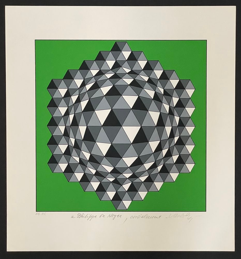 Victor Vasarely: Untitled (Green) - 2
