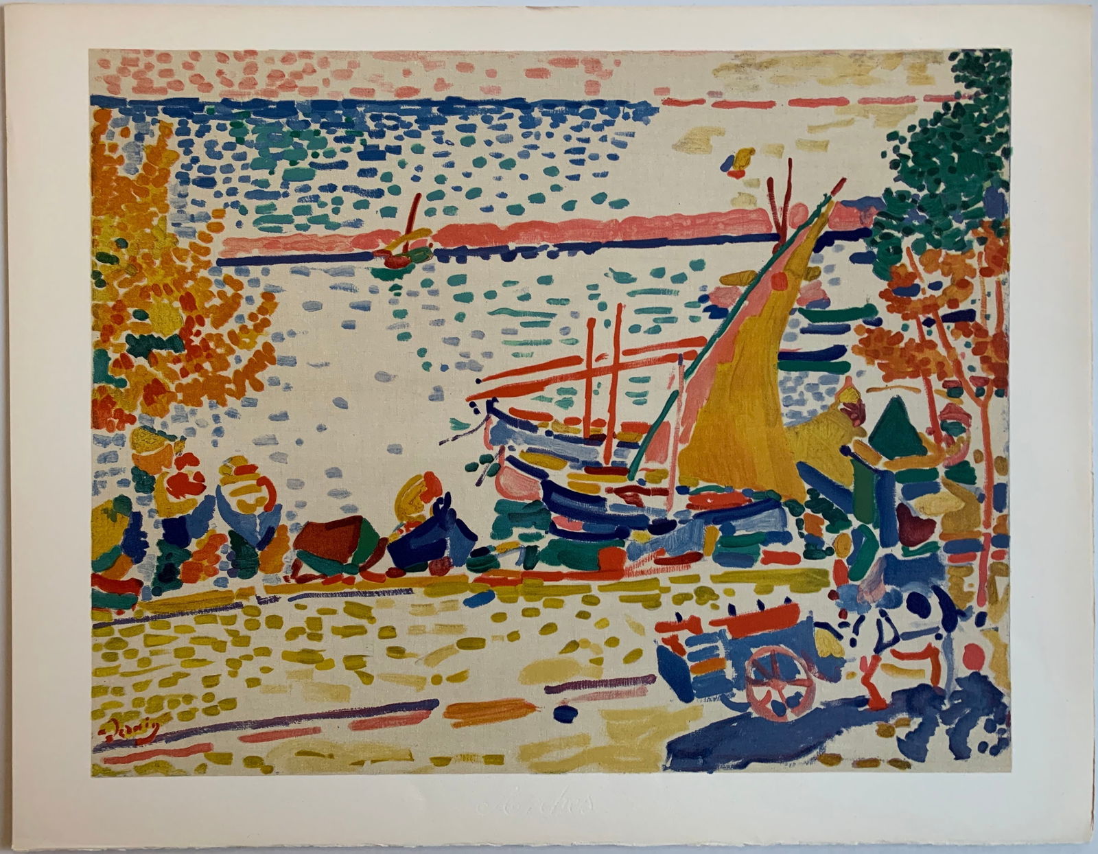 Andre Derain: Port de Collioure: Title: Andre Derain: Port de Collioure Description: Artist: Andre_ DerainTitle: Port de CollioureYear: 1972Medium: Offset lithograph and halftones on Arches paperType: Work on paperDimensions: 26.5 x