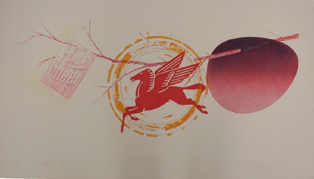 James Rosenquist: Spring Cheer, 1st State: Title: James Rosenquist: Spring Cheer, 1st State Description: Artist: James RosenquistTitle: Spring Cheer, 1st StateType: Work on paperDate: 1978Medium: Etching and pochoir with hand-coloring on