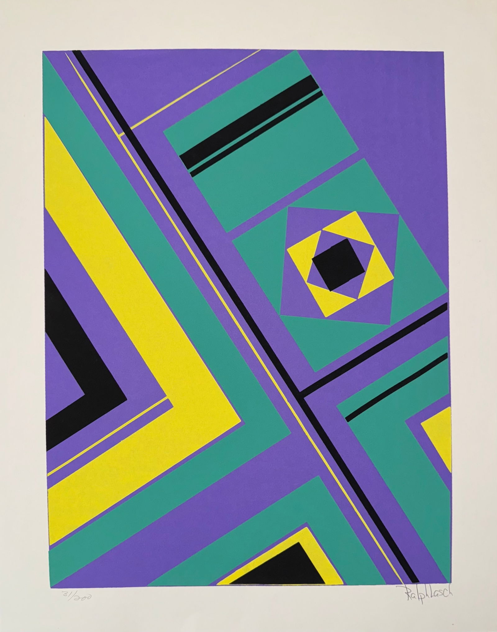 Ralph Lasch: Geometric Color screenprint - 3
