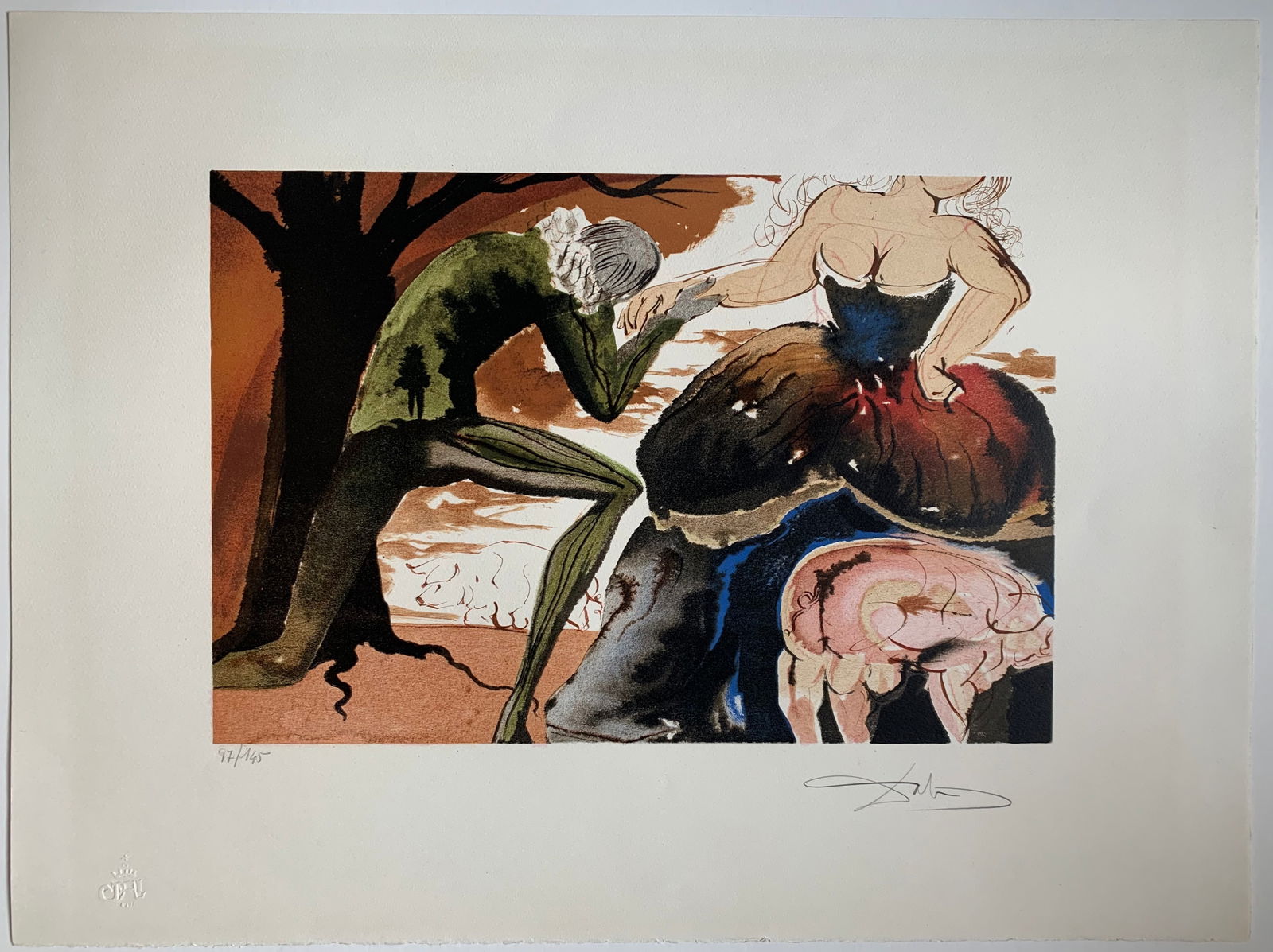 Salvador Dali: Le baise main (The hand kiss): Title: Salvador Dali: Le baise main (The hand kiss) Description: Artist: Salvador DaliTitle: Le baise main (The hand kiss)Year: 1971Medium: Lithograph on wove paperType: Work on paperDimensions: 13 x