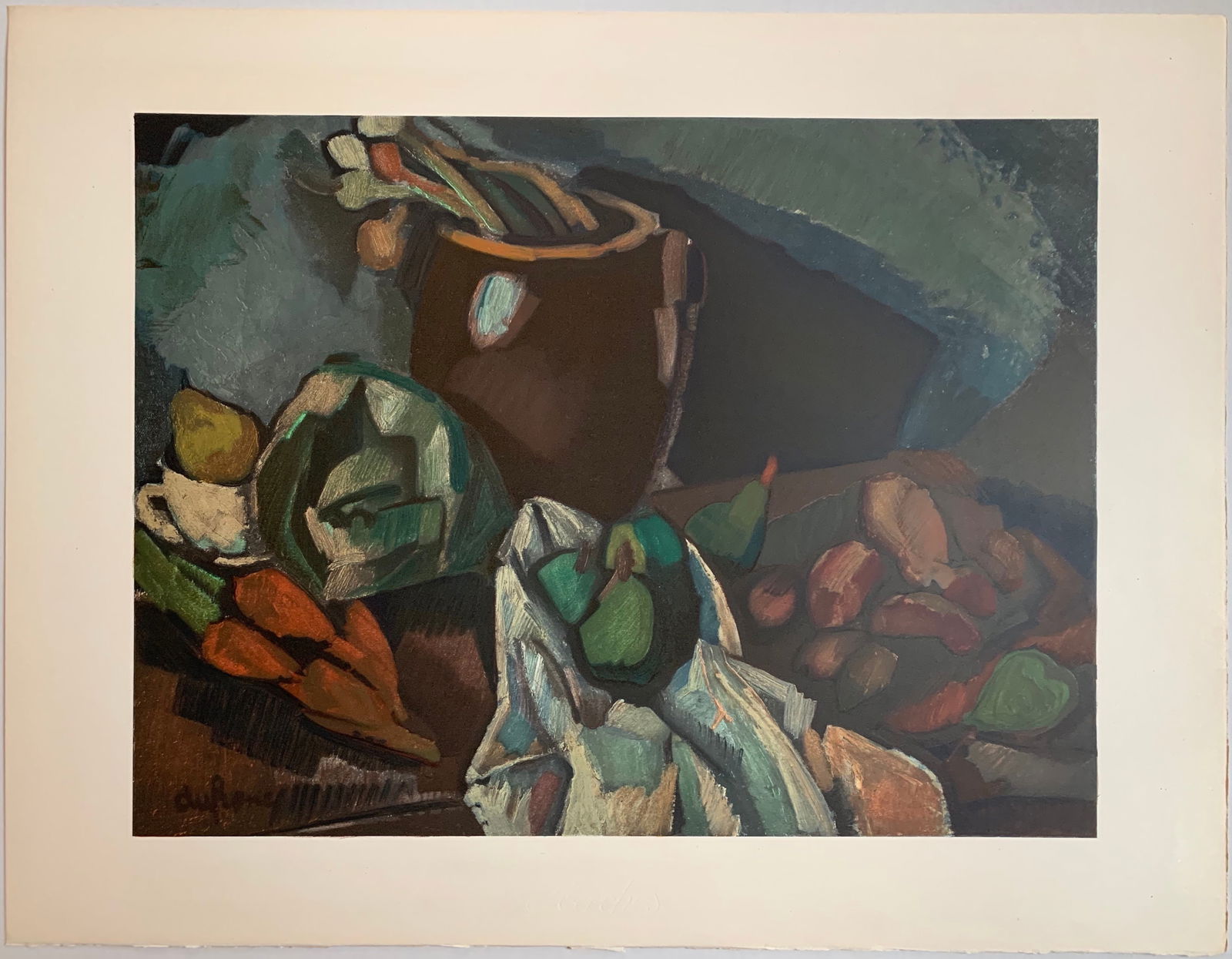 Charles Dufresne: "Nature Morte Aux Fruits", 1919: Title: Charles Dufresne: "Nature Morte Aux Fruits", 1919 Description: Artist: Charles DufresneTitle: "Nature Morte Aux Fruits", 1919Year: 1971Medium: Offset lithograph and halftones on Arches paper.