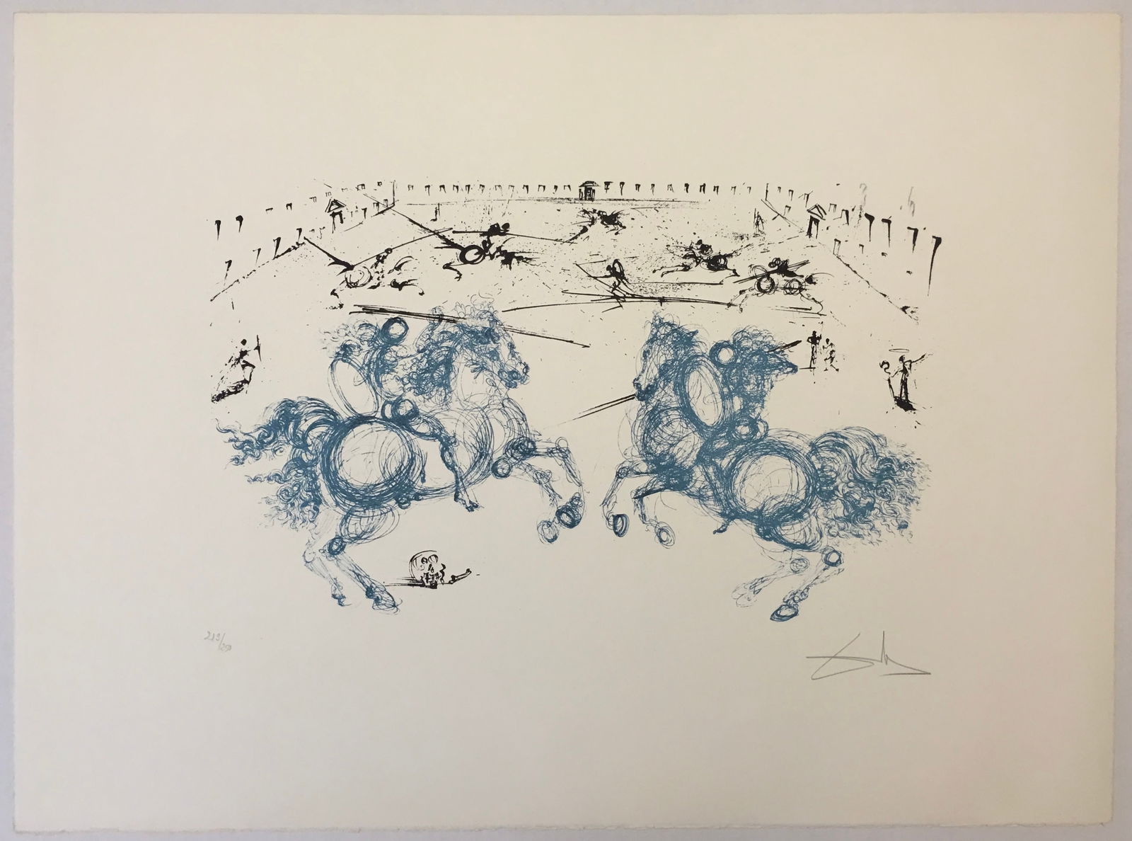 Salvador Dali: Chevalier Combat (Knightly Combat): Title: Salvador Dali: Chevalier Combat (Knightly Combat) Description: Artist: Salvador DaliTitle: Chevalier Combat (Knightly Combat)Year: 1971Medium: EngravingType: Work on paperDimensions: 13 x 21