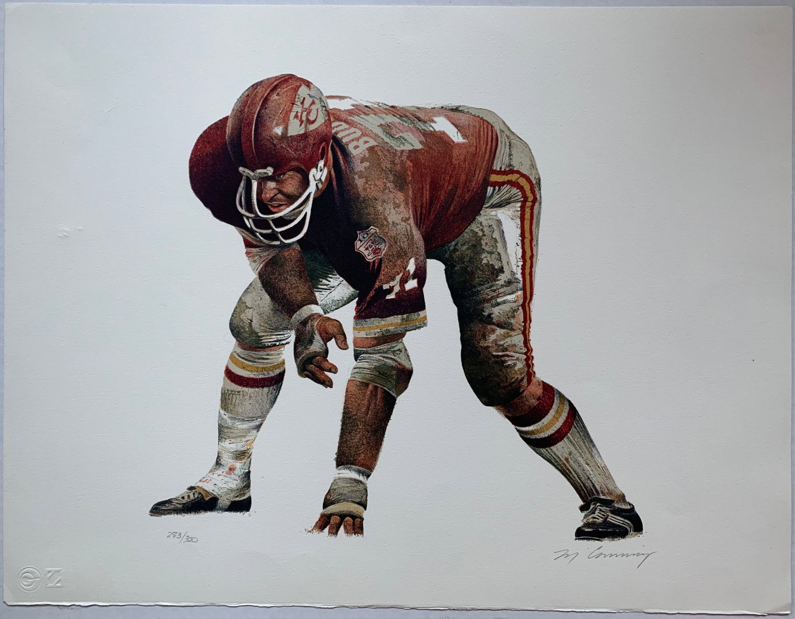Merv Corning: On the Line (Junious "Buck" Buchanan, Kansas City Chiefs): Title: Merv Corning: On the Line (Junious "Buck" Buchanan, Kansas City Chiefs) Description: Artist: Merv CorningTitle: On the Line (Junious "Buck" Buchanan, Kansas City Chiefs)Date/Period: c.