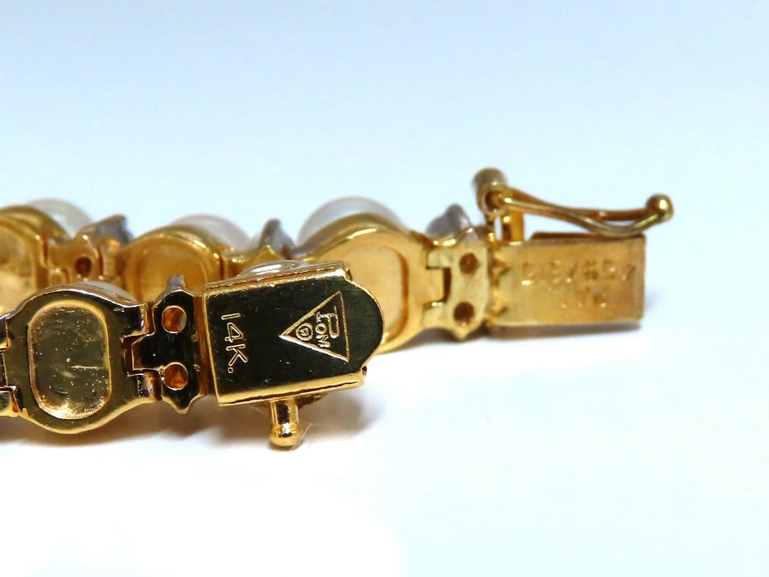 3.03ct Natural Akoya Pearls & Diamonds Riviera Necklace 14kt** - 3