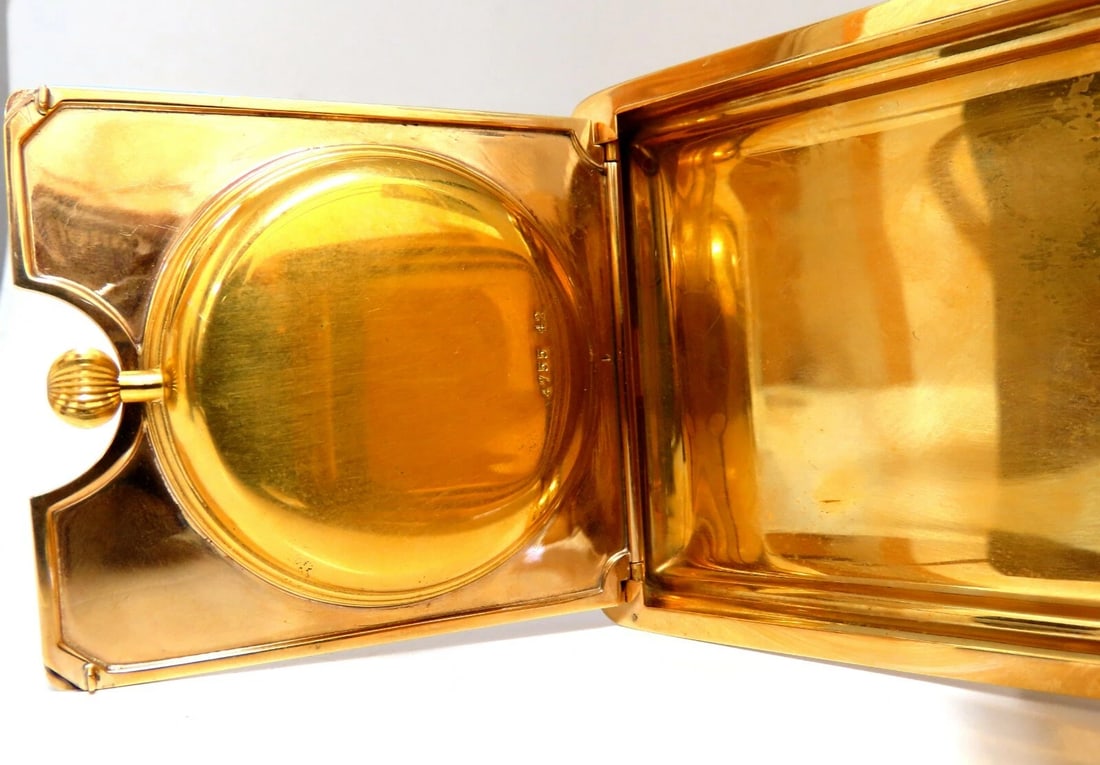 Authentic Gorham Longines Travel Clock 14 Karat Folding 8 Day Power Reserve** - 6