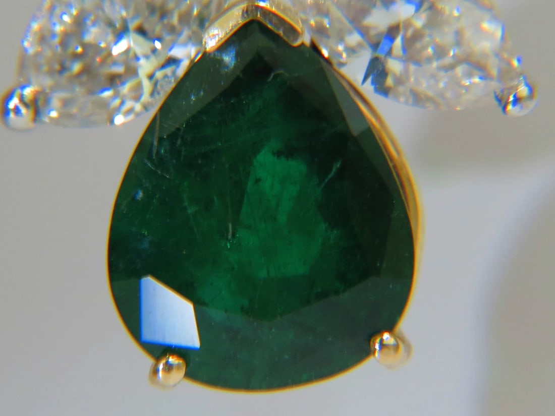 8.31CT NATURAL DIAMOND EMERALD PENDANT STAR 14kt Gold ** - 4