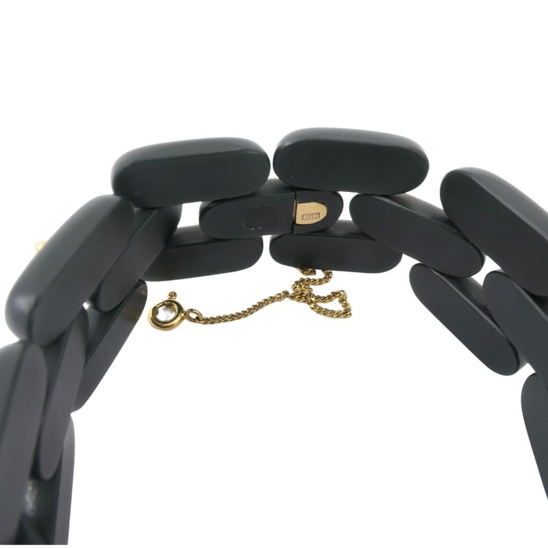 Vintage Angela Cummings Bracelet Gold Black Jade - 16