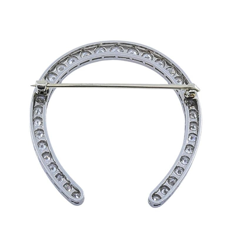 Edwardian Platinum Diamond Horseshoe Brooch - 16