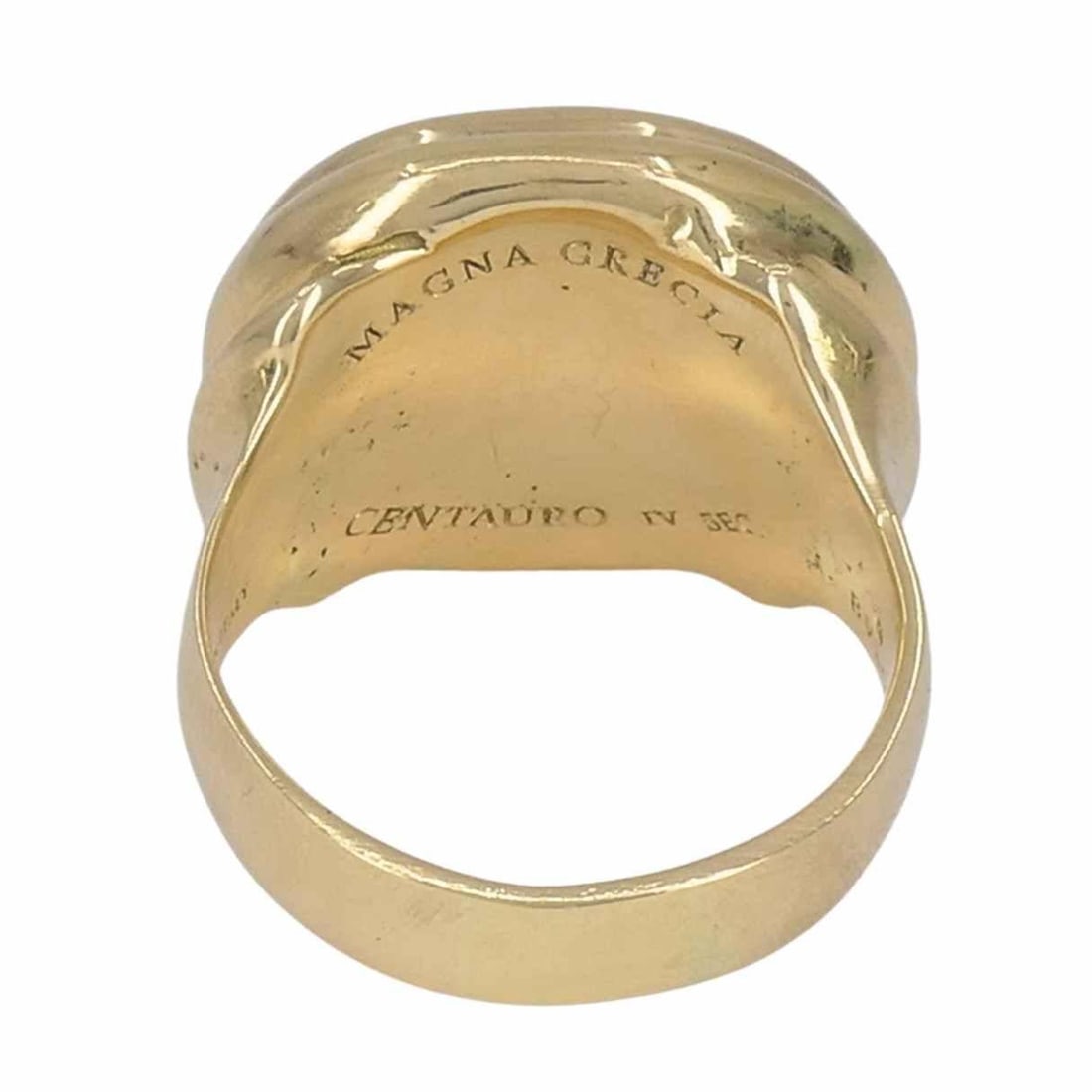 Vintage Bvlgari 18k Gold Ancient Silver Magna Grecia Centaur Ring - 13