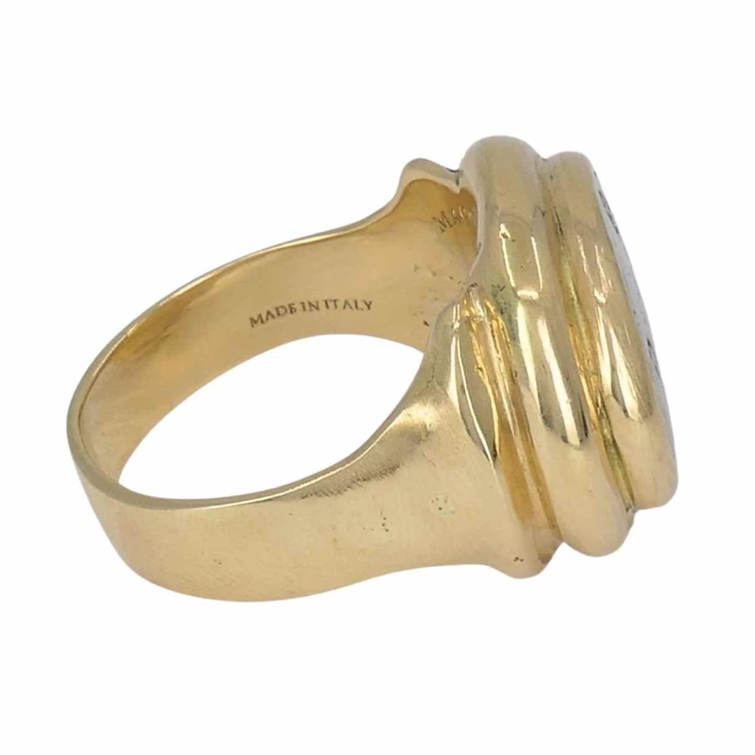 Vintage Bvlgari 18k Gold Ancient Silver Magna Grecia Centaur Ring - 14