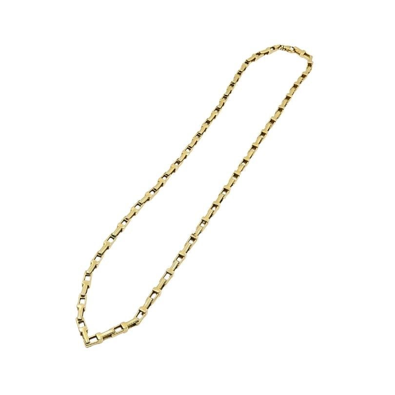 14k Yellow Gold Rectangular Bar Link Chain Necklace - 3