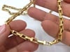 14k Yellow Gold Rectangular Bar Link Chain Necklace - 8