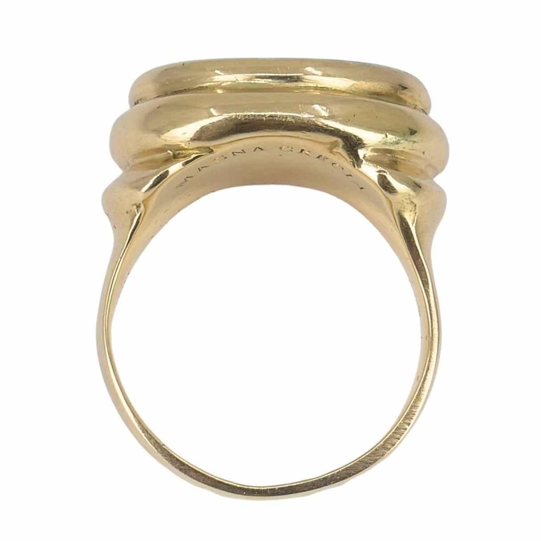 Vintage Bvlgari 18k Gold Ancient Silver Magna Grecia Centaur Ring - 19