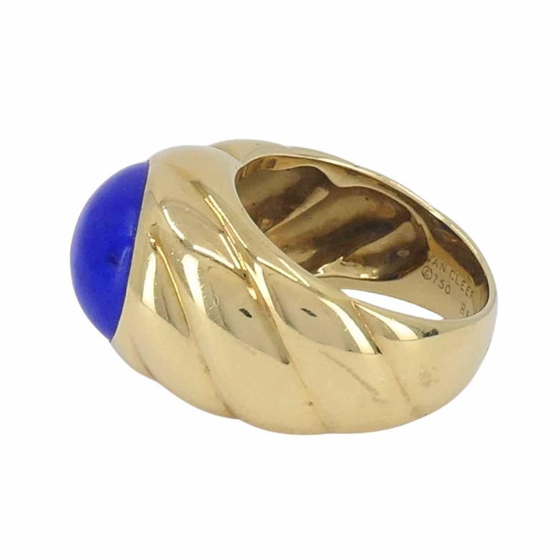 Vintage Van Cleef & Arpels 18k Gold Lapis Lazuli Ring - 12