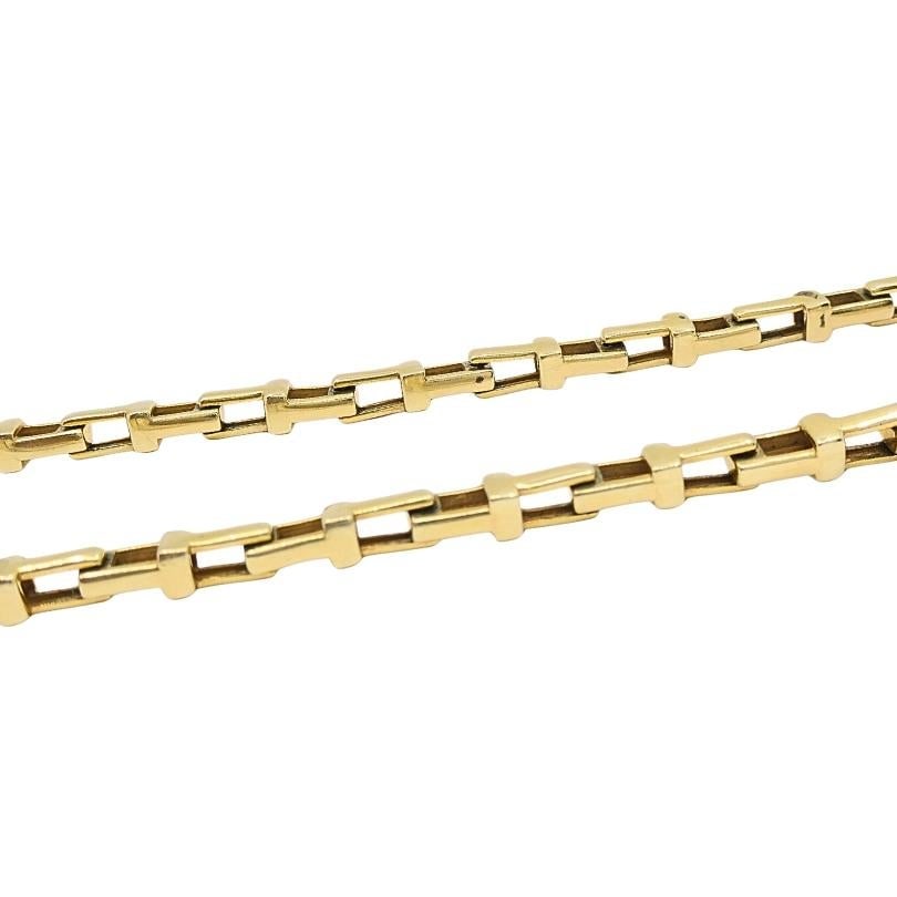 14k Yellow Gold Rectangular Bar Link Chain Necklace - 11